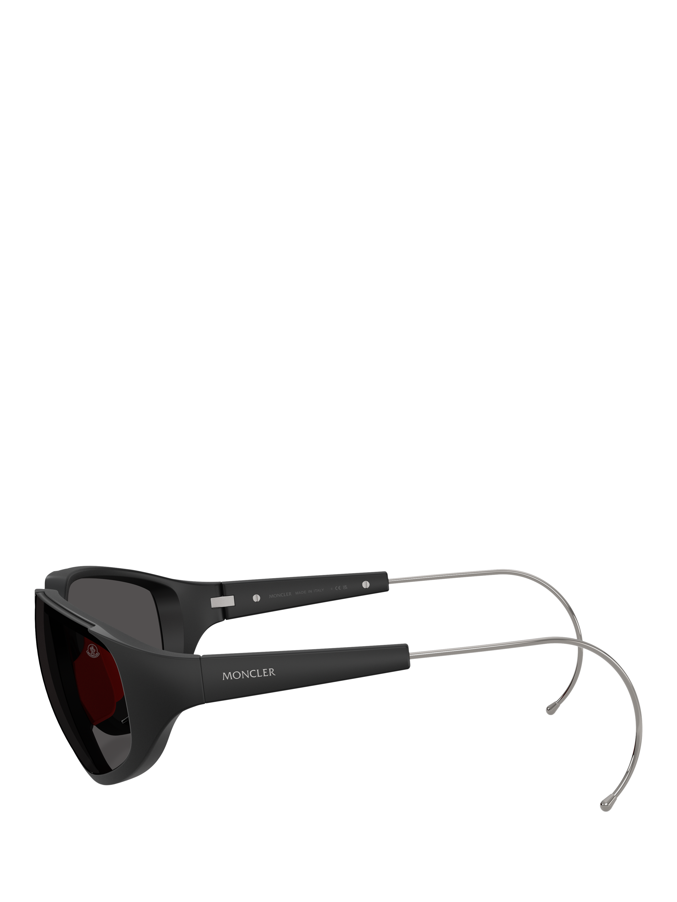 Product image 3 of 5, which shows Moncler ME8008 Irregular Sunglasses, Black