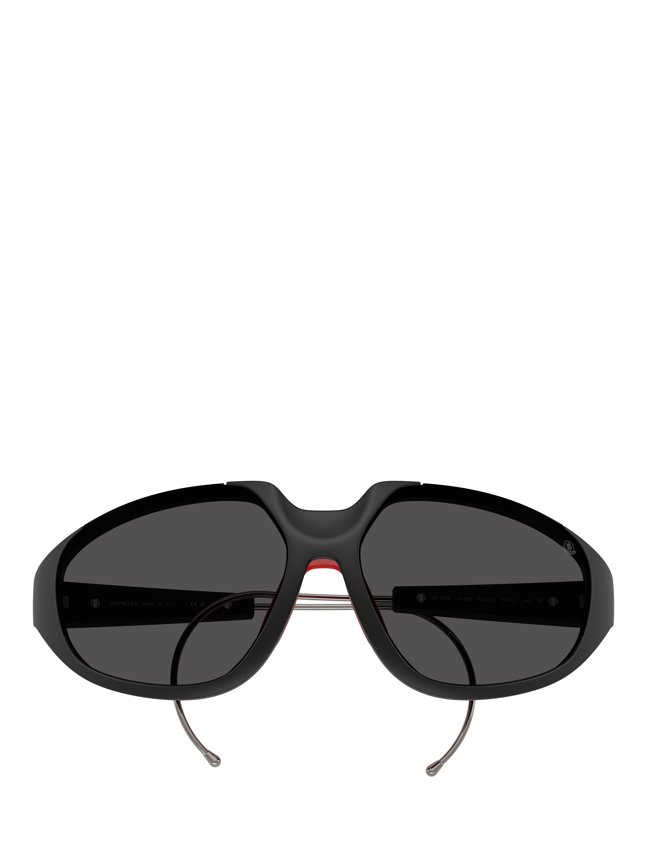Product image 5 of 5, which shows Moncler ME8008 Irregular Sunglasses, Black
