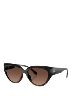 Michael Kors MK2241 Cat's Eye Sunglasses, Black/Brown Gradient, Black/Brown Gradient