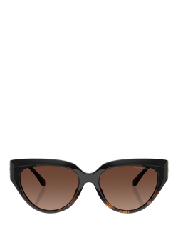 Michael Kors MK2241 Cat's Eye Sunglasses, Black/Brown Gradient - view 2, Black/Brown Gradient