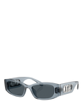 Michael Kors MK2243 Rectangular Sunglasses, Transparent Blue/Blue