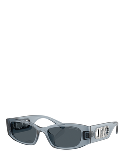 Michael Kors MK2243 Rectangular Sunglasses, Transparent Blue/Blue