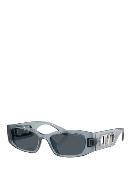 Michael Kors MK2243 Rectangular Sunglasses, Transparent Blue/Blue