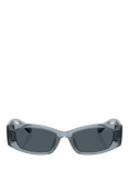 Michael Kors MK2243 Rectangular Sunglasses, Transparent Blue/Blue