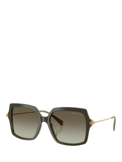 Michael Kors MK2247 Square Sunglasses, Green/Green Gradient, Green/Green Gradient