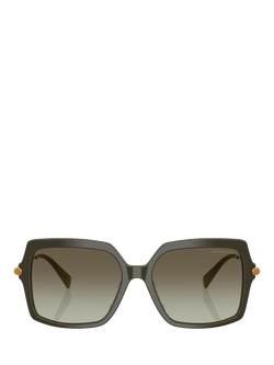 Michael Kors MK2247 Square Sunglasses, Green/Green Gradient - view 2, Green/Green Gradient