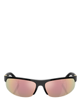 Miu Miu MUA02S Women's Wrap Sunglasses, Black/Mirror Pink