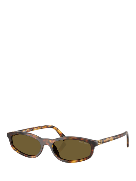 Miu Miu 0MU Women's Slim Sunglasses, Havana/Brown, Havana/Brown