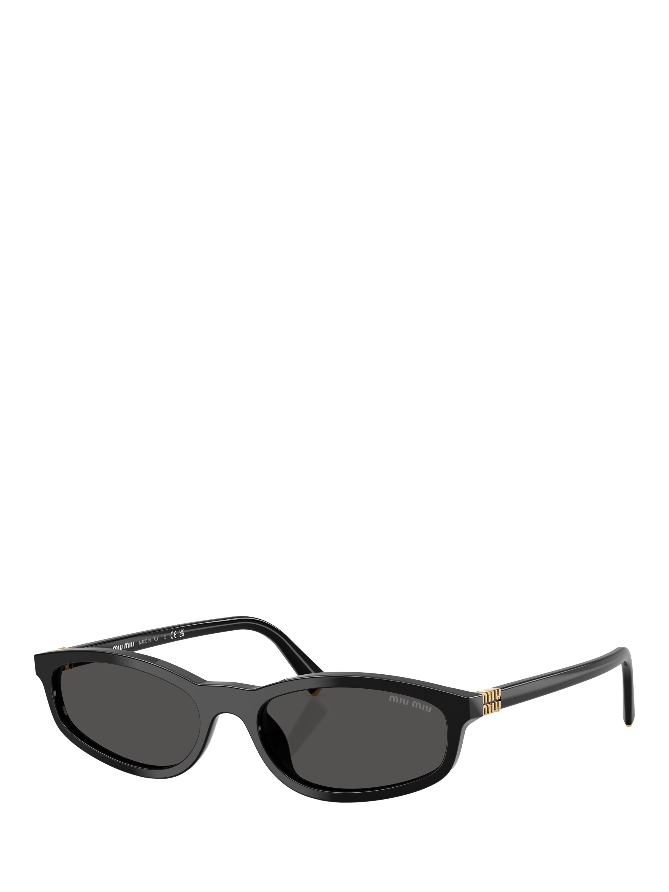 Product image 1 of 5, which shows Miu Miu A06S16 Oval Sunglasses, Black