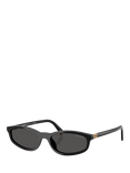 Miu Miu A06S16 Oval Sunglasses, Black