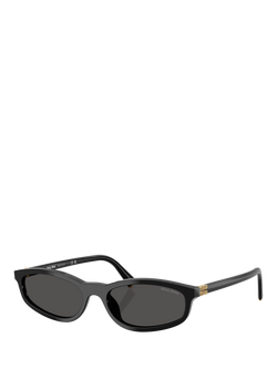 Miu Miu A06S16 Oval Sunglasses, Black, Black