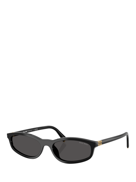 Miu Miu A06S16 Oval Sunglasses, Black, Black