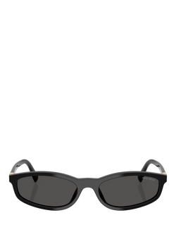 Miu Miu A06S16 Oval Sunglasses, Black - view 2, Black