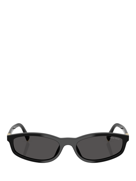 Miu Miu A06S16 Oval Sunglasses, Black - view 2, Black