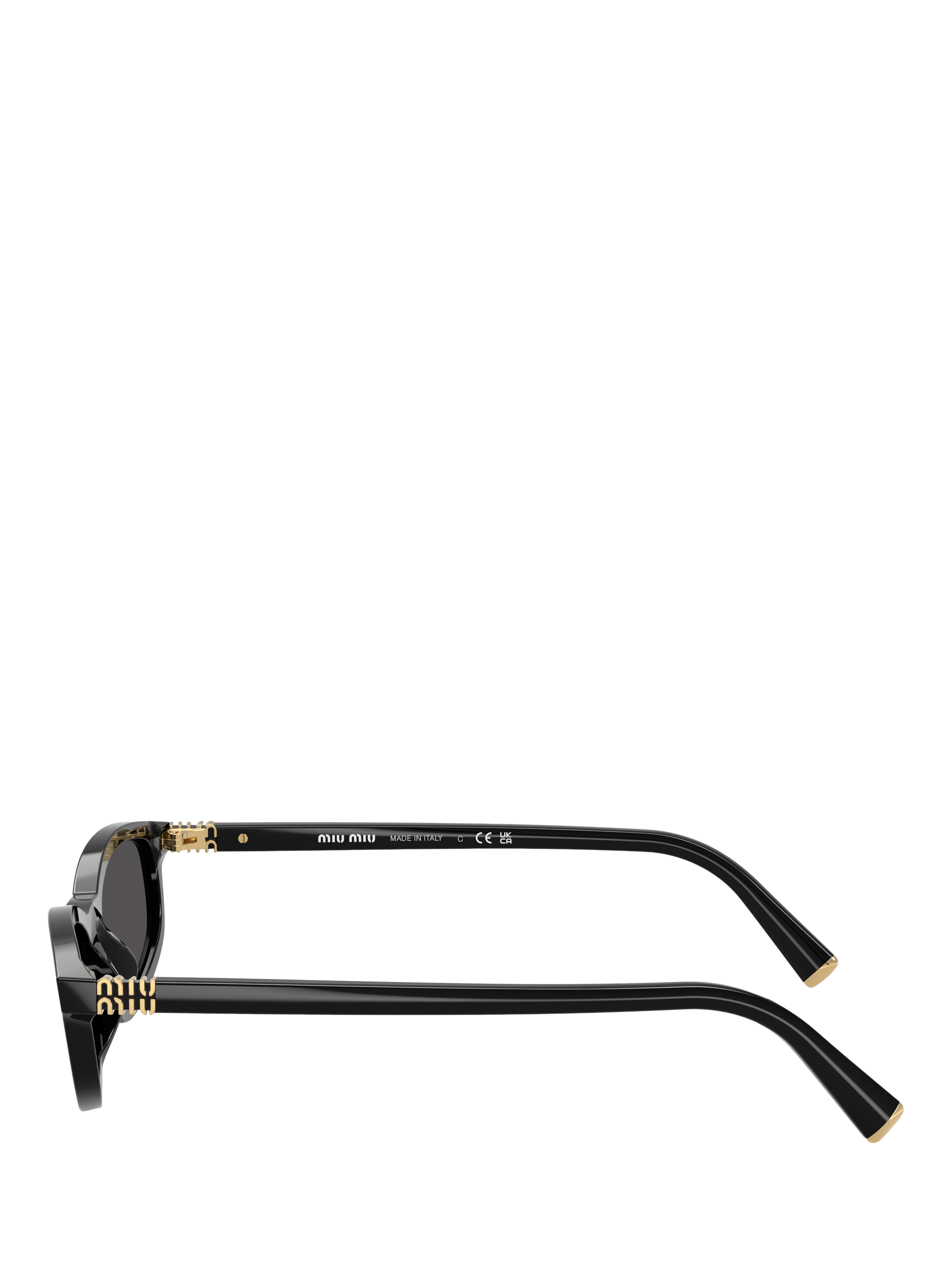 Product image 3 of 5, which shows Miu Miu A06S16 Oval Sunglasses, Black