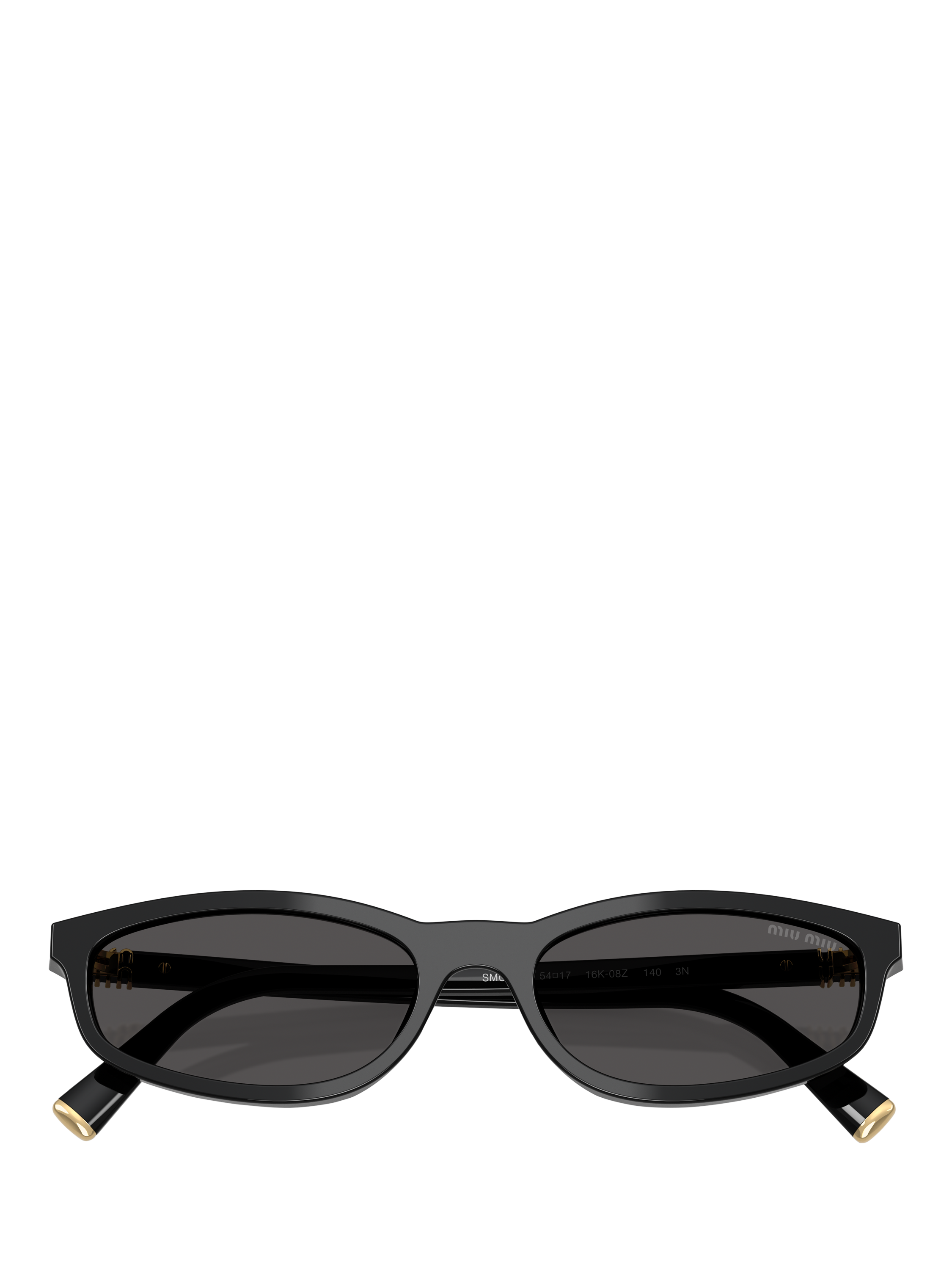 Product image 5 of 5, which shows Miu Miu A06S16 Oval Sunglasses, Black