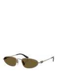 Miu Miu MU A52S Women's Irregular Sunglasses, Gold/Brown