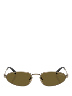 Miu Miu MU A52S Women's Irregular Sunglasses, Gold/Brown - view 2, Gold/Brown