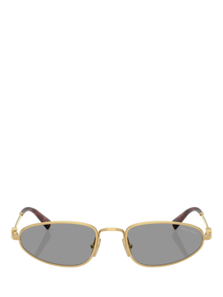 Miu Miu MU A52S Women's Oval Sunglasses, Gold/Grey - view 2, Gold/Grey