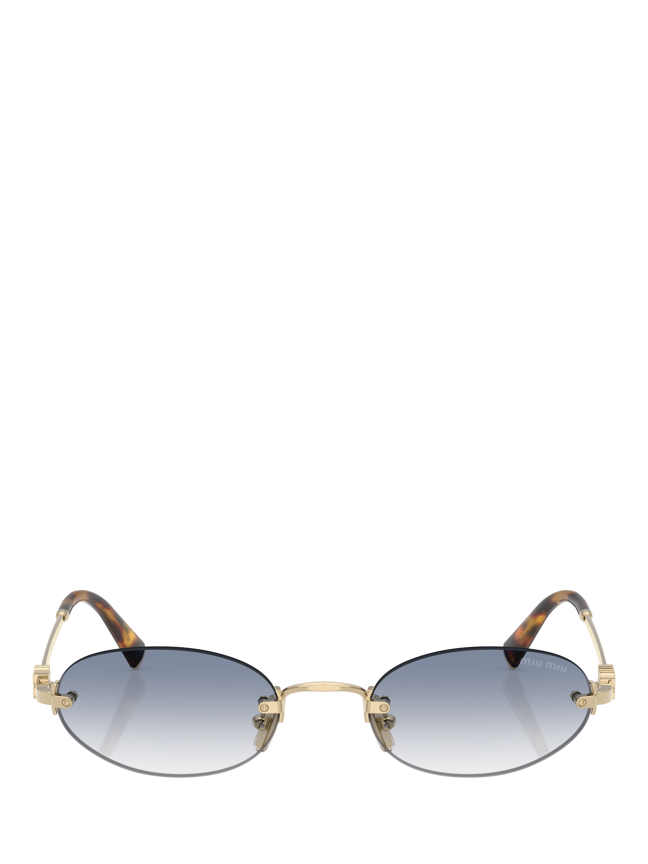 Product image 2 of 5, which shows Miu Miu MU A54S Women's Oval Sunglasses, Gold/Blue