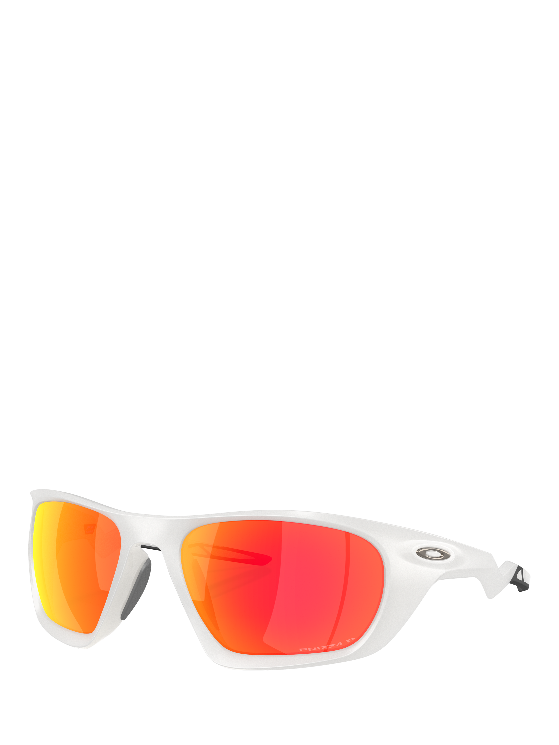 Product image 1 of 8, which shows Oakley OO9431 Men's Polarised Rectangular Sunglasses, Grey/Orange