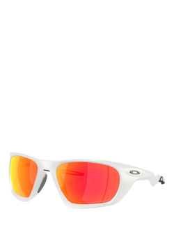Oakley OO9431 Men's Polarised Rectangular Sunglasses, Grey/Orange, Grey/Orange