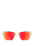Oakley OO9431 Men's Polarised Rectangular Sunglasses, Grey/Orange