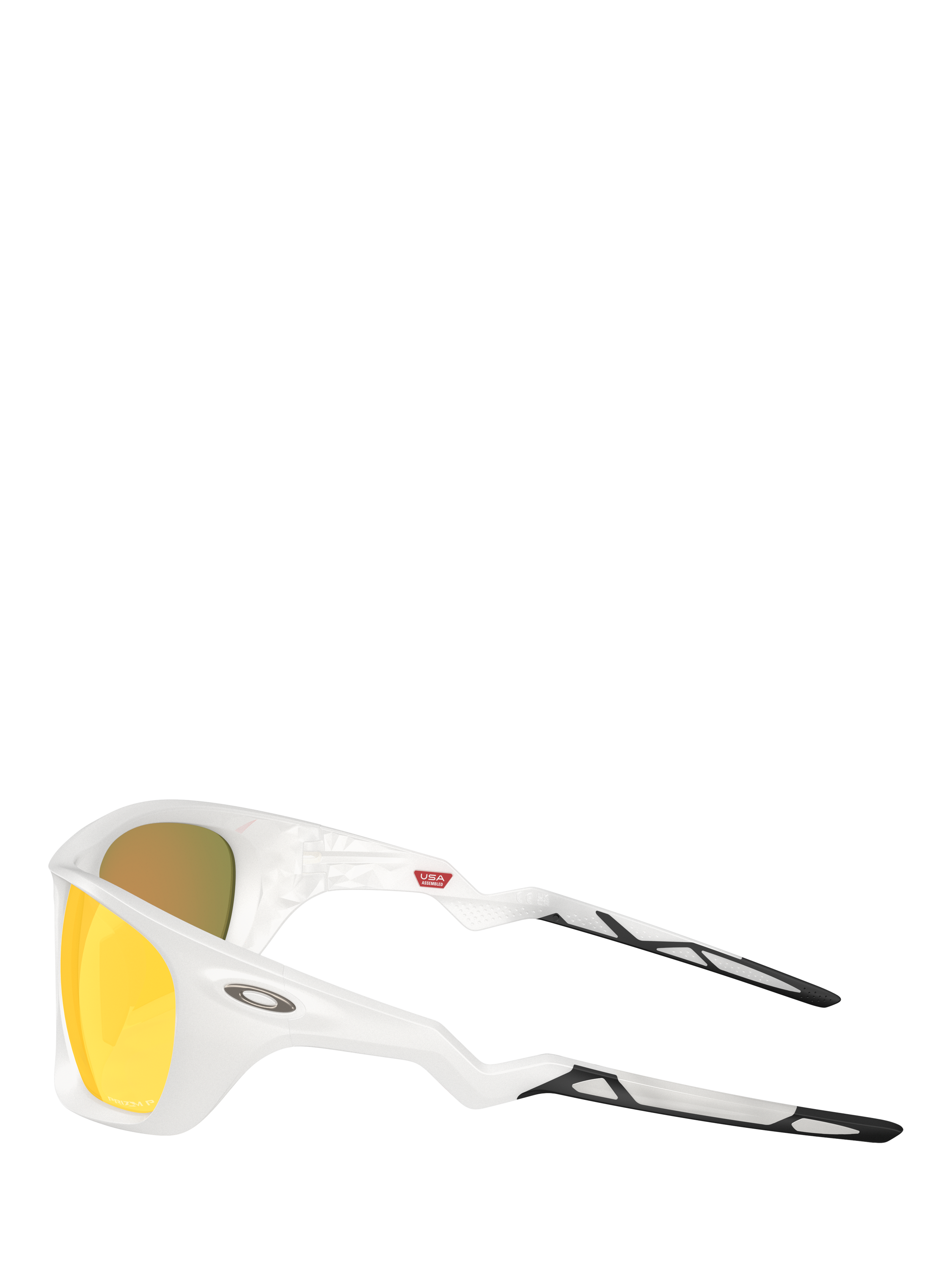 Product image 3 of 8, which shows Oakley OO9431 Men's Polarised Rectangular Sunglasses, Grey/Orange