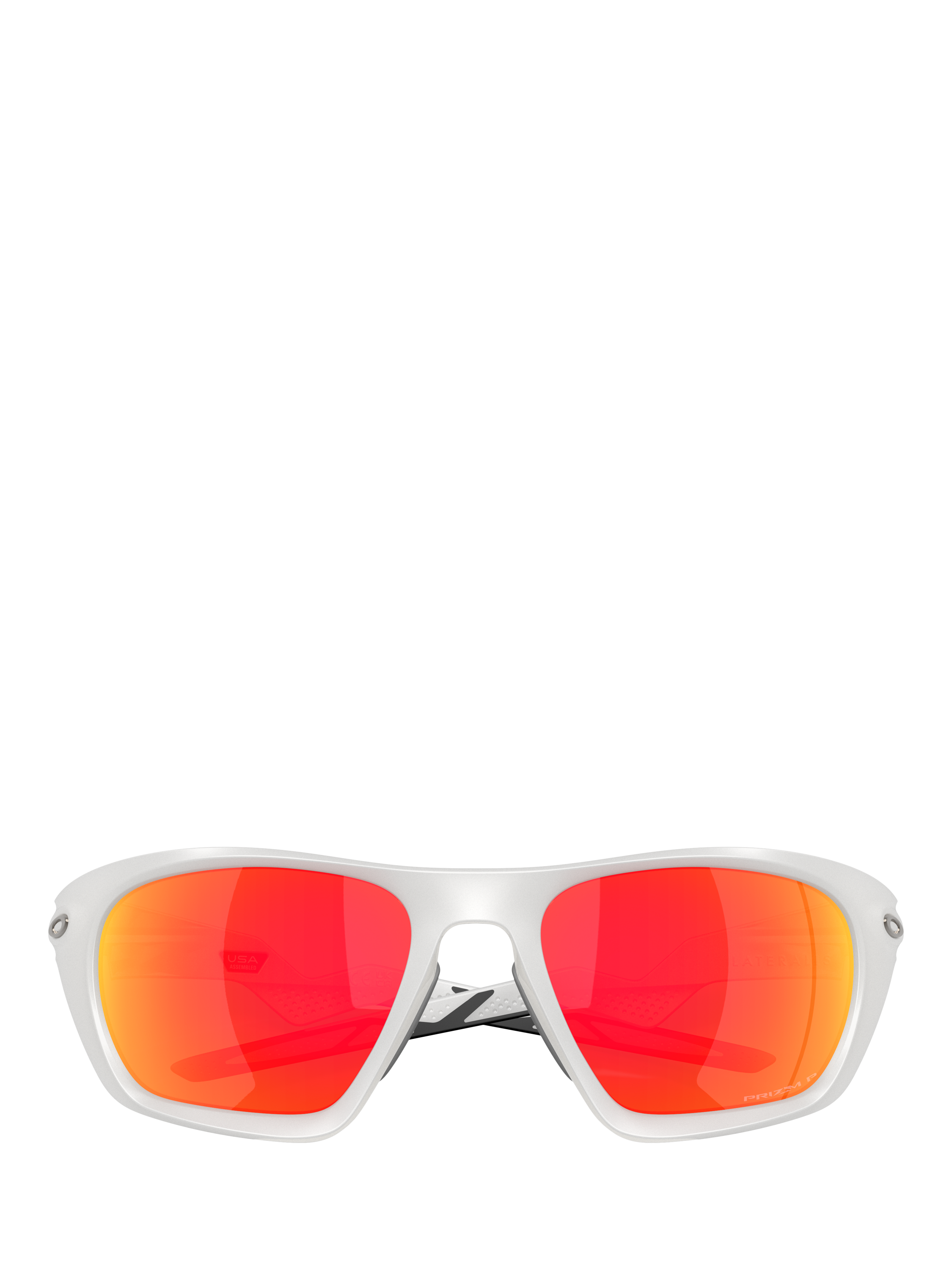 Product image 6 of 8, which shows Oakley OO9431 Men's Polarised Rectangular Sunglasses, Grey/Orange