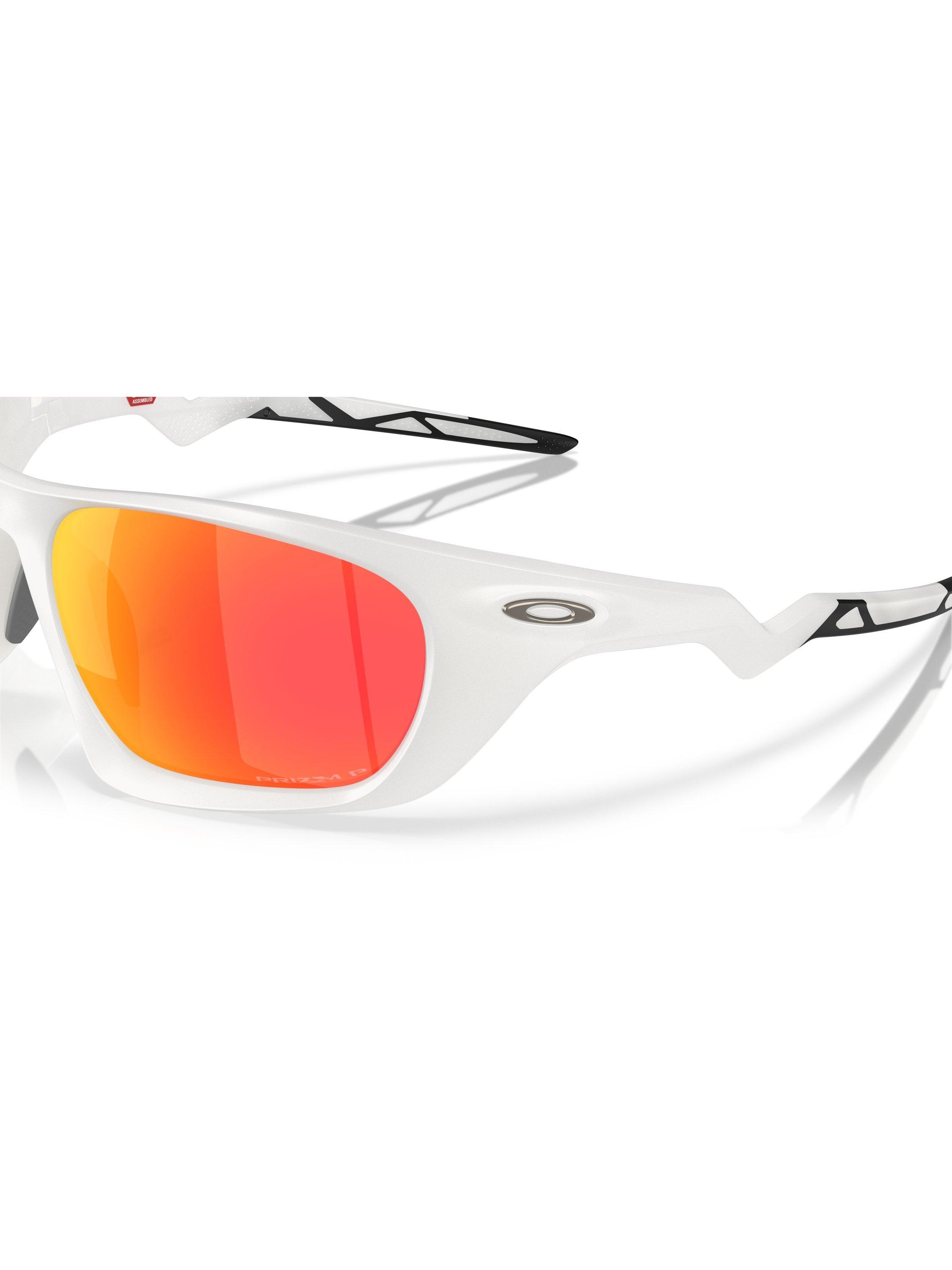 Product image 7 of 8, which shows Oakley OO9431 Men's Polarised Rectangular Sunglasses, Grey/Orange