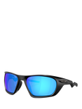 Oakley OO9431 Men's Rectangular Sunglasses, Black/Blue