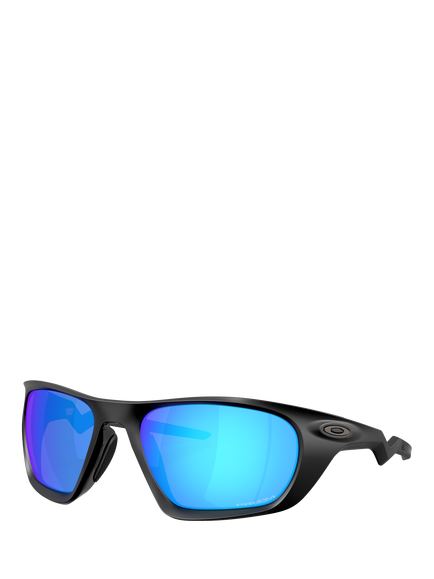 Oakley OO9431 Men's Rectangular Sunglasses, Black/Blue, Black/Blue