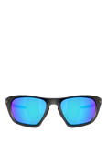 Oakley OO9431 Men's Rectangular Sunglasses, Black/Blue