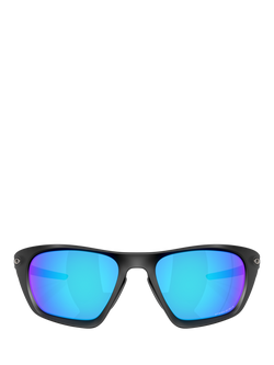 Oakley OO9431 Men's Rectangular Sunglasses, Black/Blue - view 2, Black/Blue