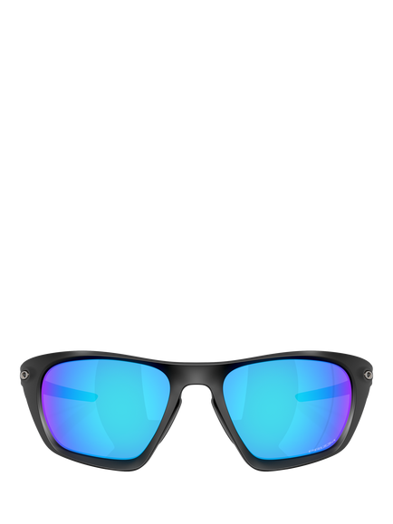 Oakley OO9431 Men's Rectangular Sunglasses, Black/Blue - view 2, Black/Blue