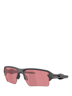 Oakley OO9488 Men's Mirrored Rectangular Sunglasses, Grey/Pink, Grey/Pink