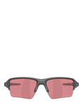 Oakley OO9488 Men's Mirrored Rectangular Sunglasses, Grey/Pink