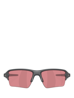 Oakley OO9488 Men's Mirrored Rectangular Sunglasses, Grey/Pink - view 2, Grey/Pink