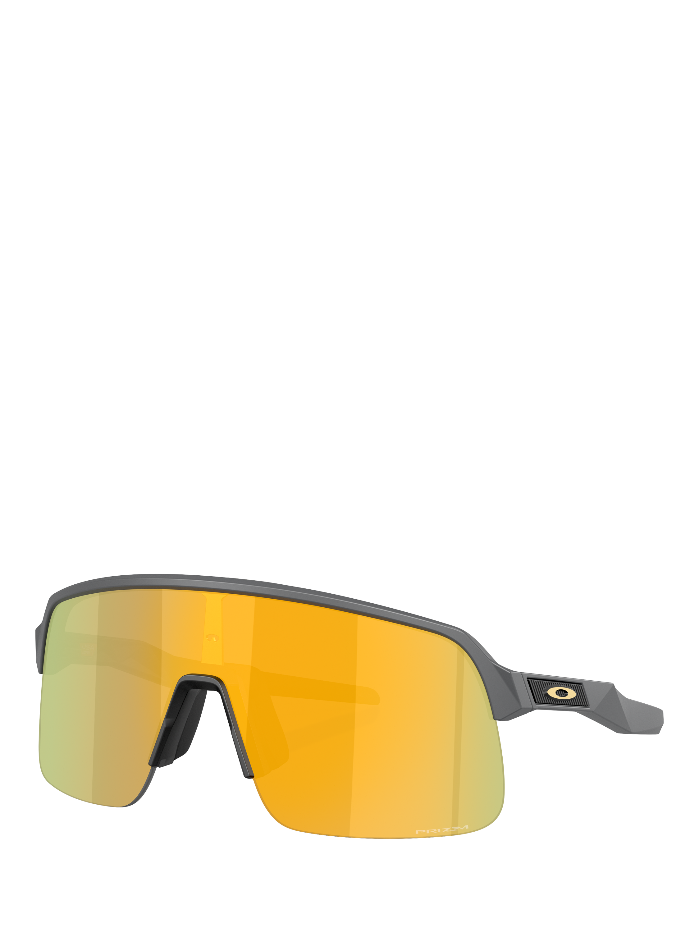 Product image 1 of 8, which shows Oakley OO9496 Unisex Mirrored Rectangular Sunglasses, Grey/Yellow