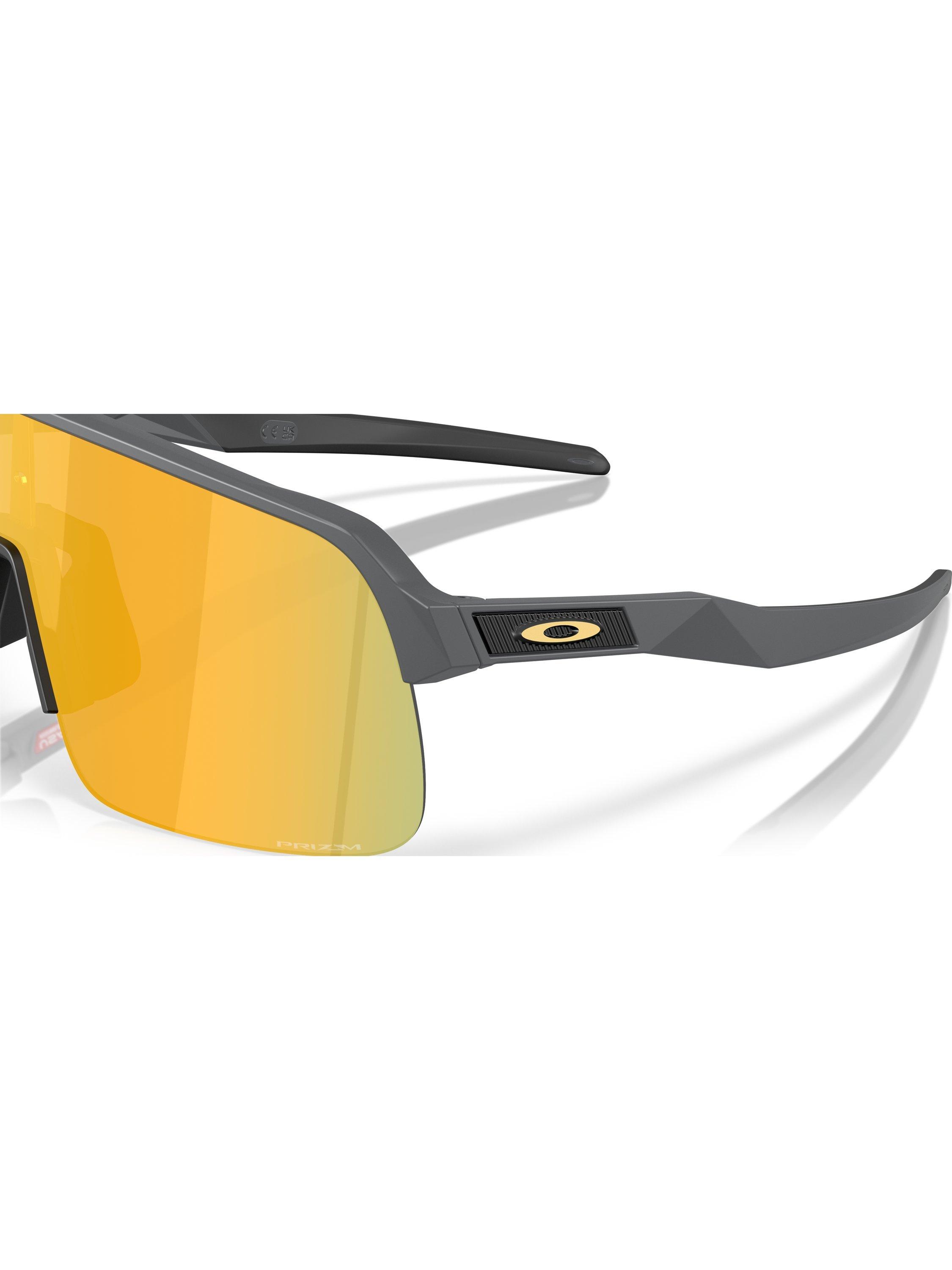 Product image 7 of 8, which shows Oakley OO9496 Unisex Mirrored Rectangular Sunglasses, Grey/Yellow