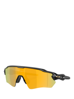 Oakley OO9510 Men's Polarised Rectangular Sunglasses, Black/Mirror Yellow, Black/Mirror Yellow