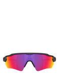 Oakley OO9510 Men's Mirrored Wrap Sunglasses, Black/Purple