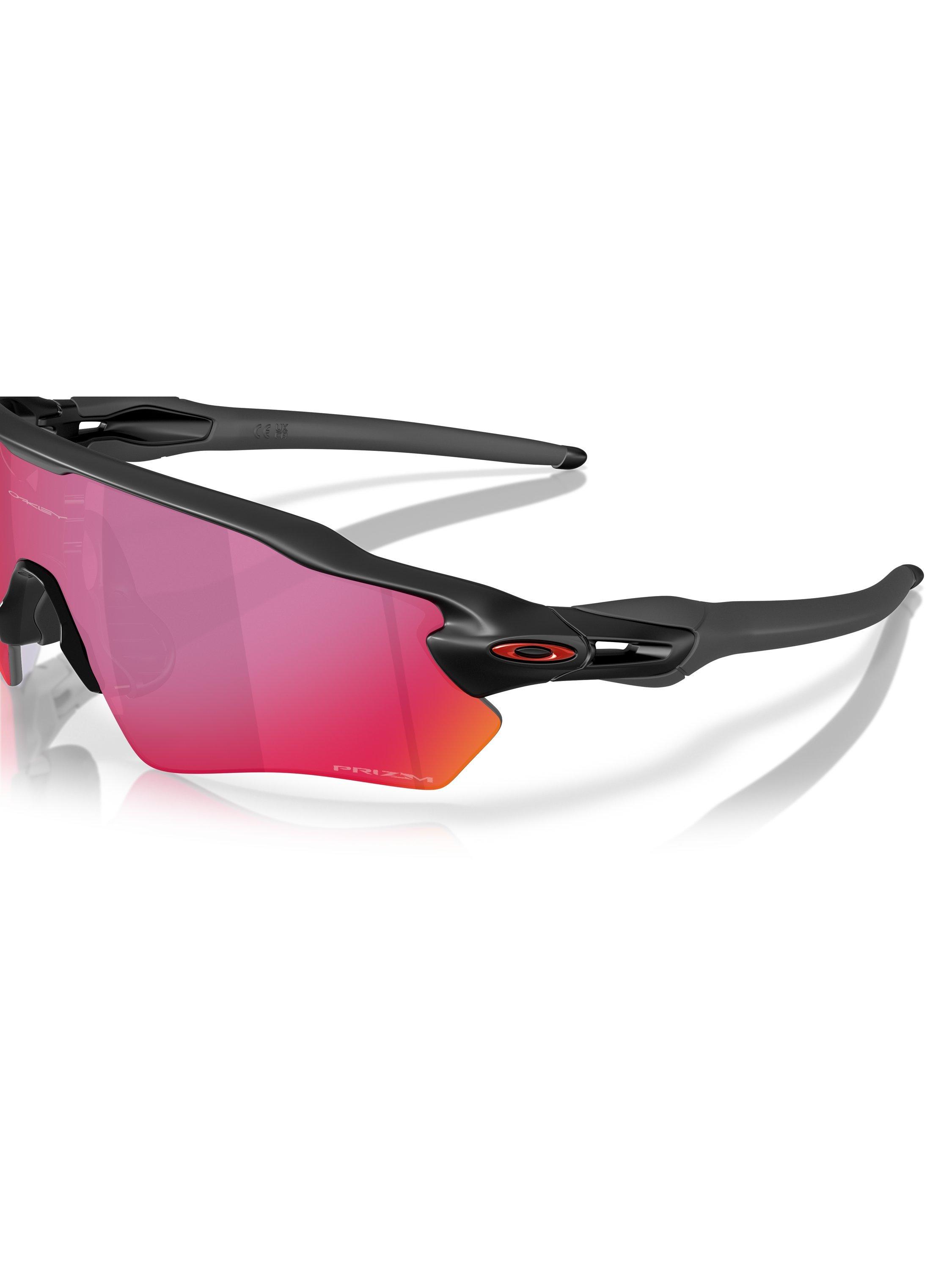 Product image 7 of 8, which shows Oakley OO9510 Men's Mirrored Wrap Sunglasses, Black/Purple