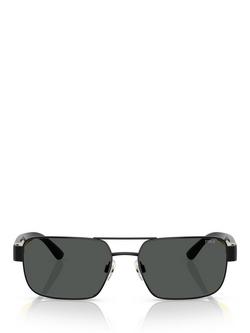 Ralph Lauren PH3161 Men's Rectangular Sunglasses, Black - view 2, Black