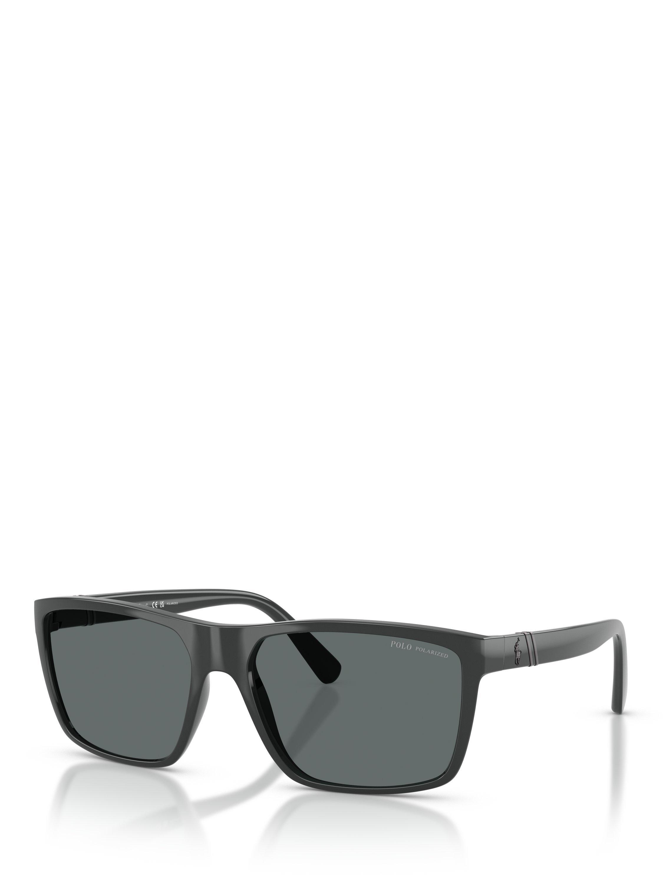 Product image 1 of 3, which shows Polo Ralph Lauren PH4133 Men's 	Rectangular Sunglasses, Grey