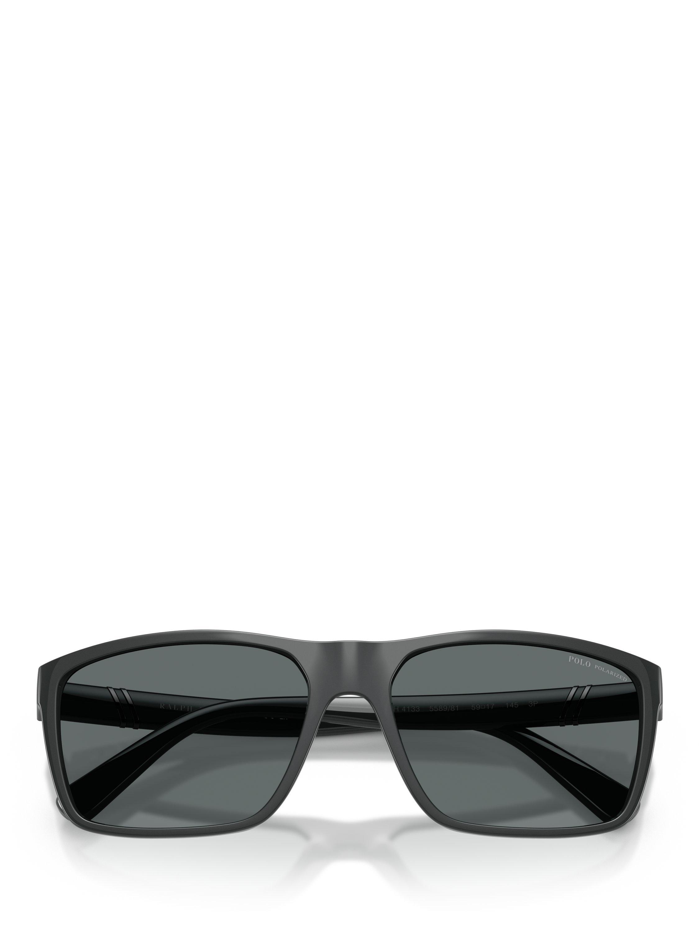 Product image 3 of 3, which shows Polo Ralph Lauren PH4133 Men's 	Rectangular Sunglasses, Grey