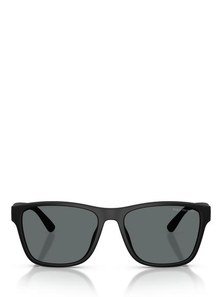 Ralph Lauren Polo Ralph Lauren PH4229 Men's Polarised Square Sunglasses, Black/Grey - view 2, Black/Grey