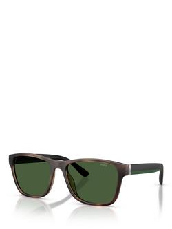 Ralph Lauren Polo Ralph Lauren PH4229U Men's Square Sunglasses, Havana/Green, Havana/Green
