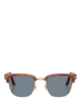 Persol PO3375 Unisex Square Sunglasses, Havana/Blue