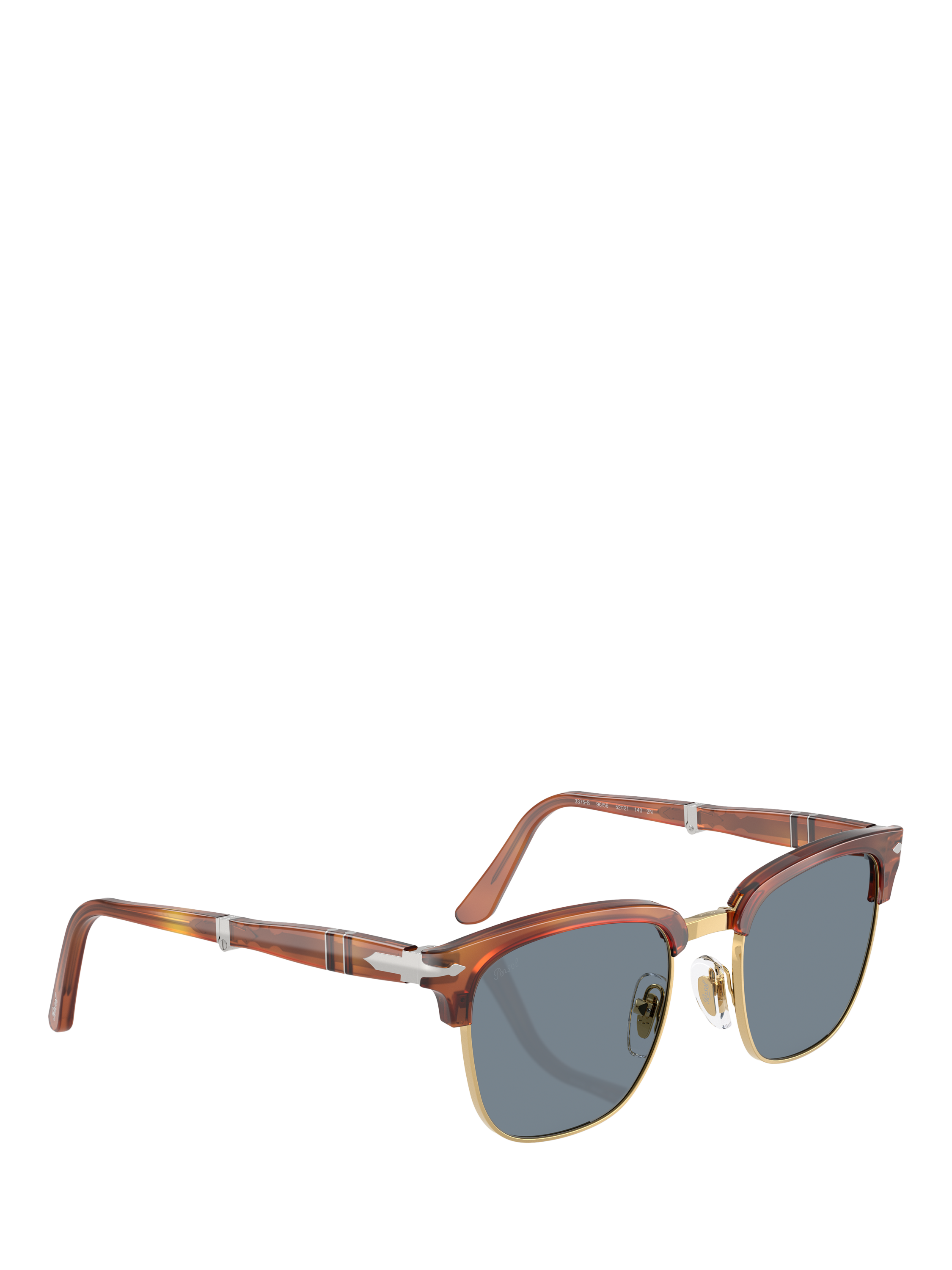 Persol PO3375 Unisex Square Sunglasses, Havana/Blue